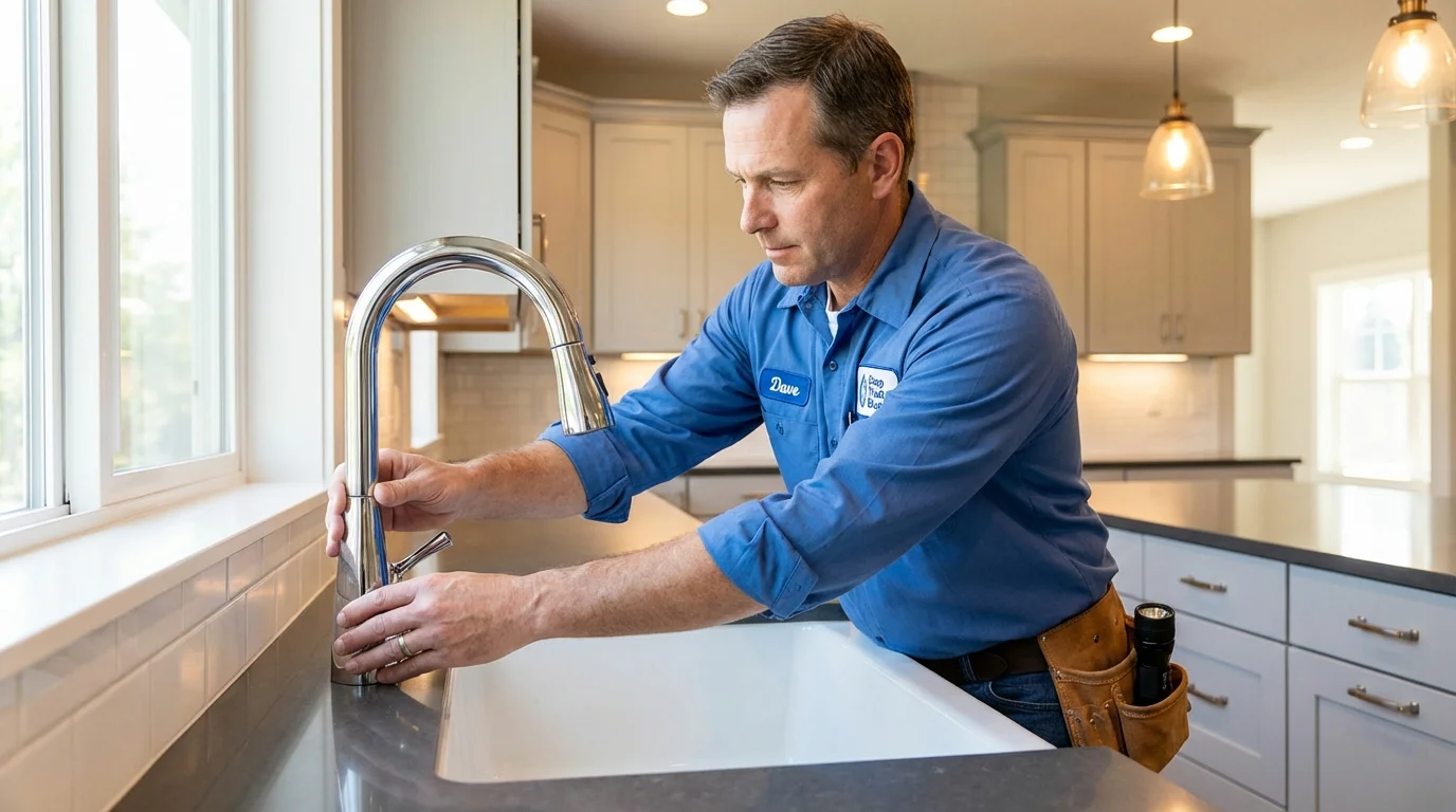 Kitchen faucet installation by Johns Plumbing LLC in Alfred